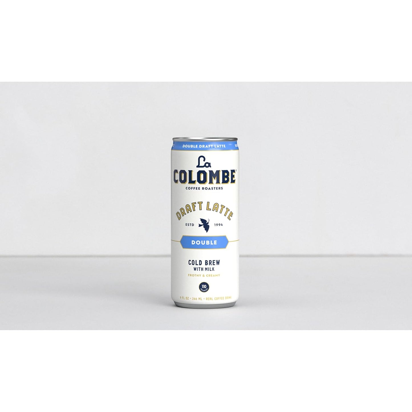 La Colombe Draft Latte 4 pack featuring a single cold brew can with milk and double draft latte label