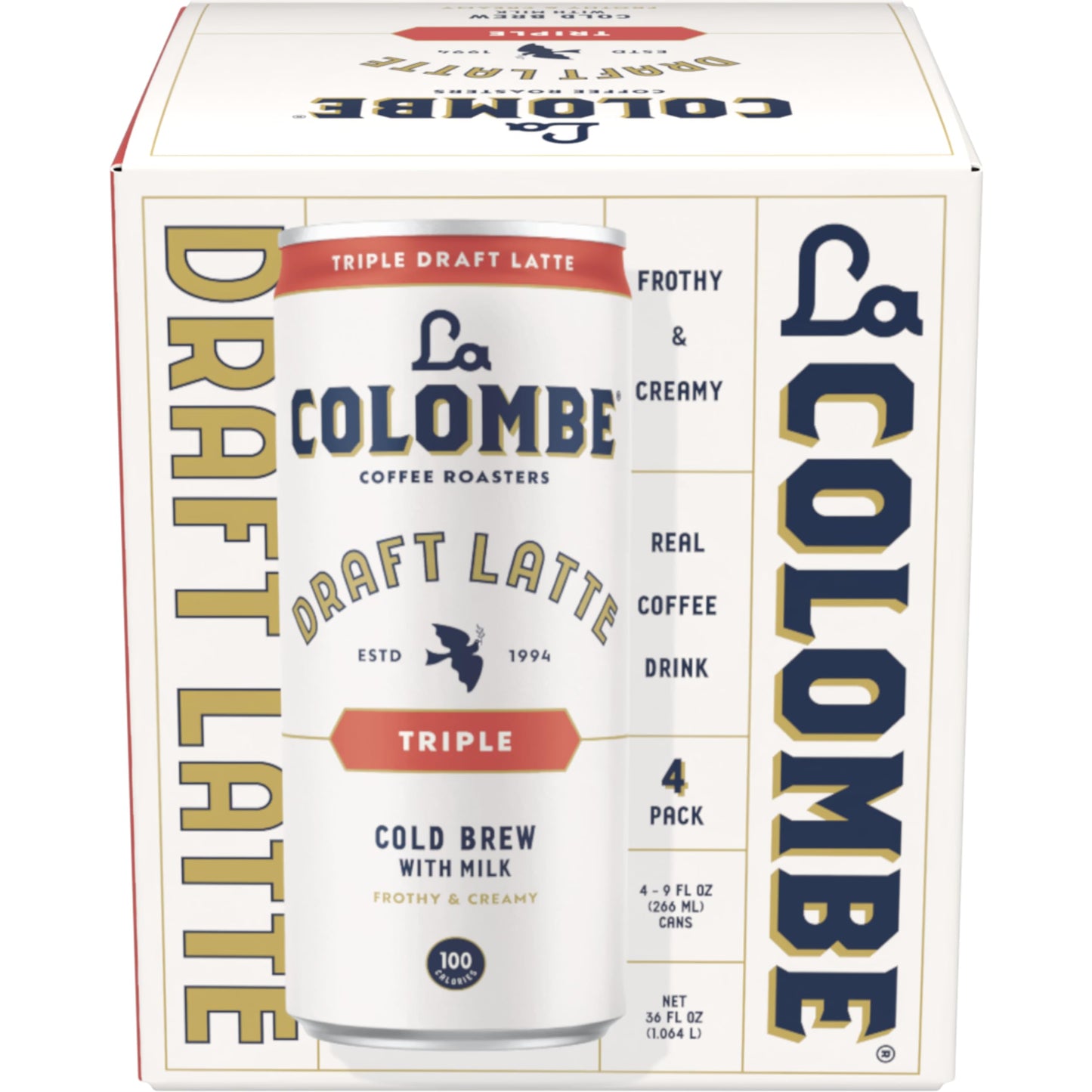 La Colombe Draft Latte 4 pack with triple draft latte cold brew coffee cans by Savies