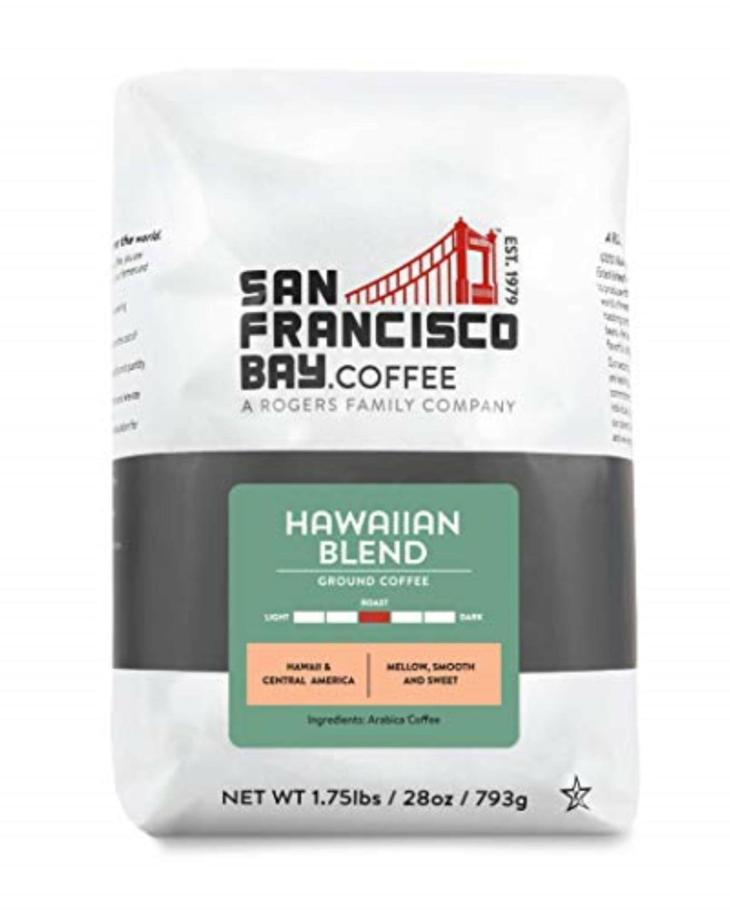 San Francisco Bay Coffee Hawaiian Blend ground coffee bag in premium coffee gift bundle