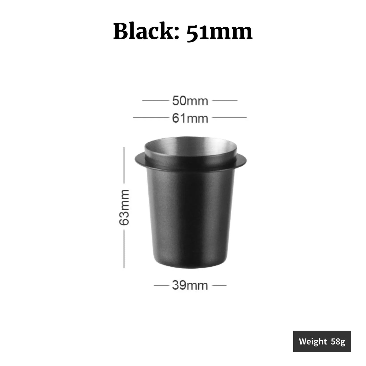 Coffee Dosing Cup Sniffing Mug for Espresso Machine Wear Resistant Stainless Steel Coffee Dosing Cup Drop Shipping 58/53/51mm