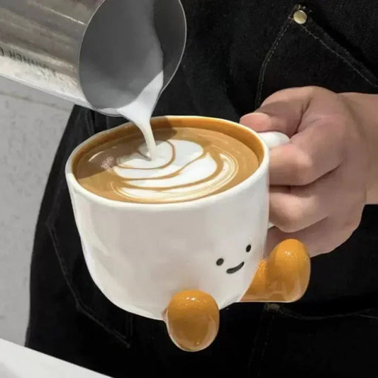 Cartoon Couple Ceramic Mug Creative Coffee Milk Tea Water Cup Cute Children Breakfast Cup Household Drinkware
