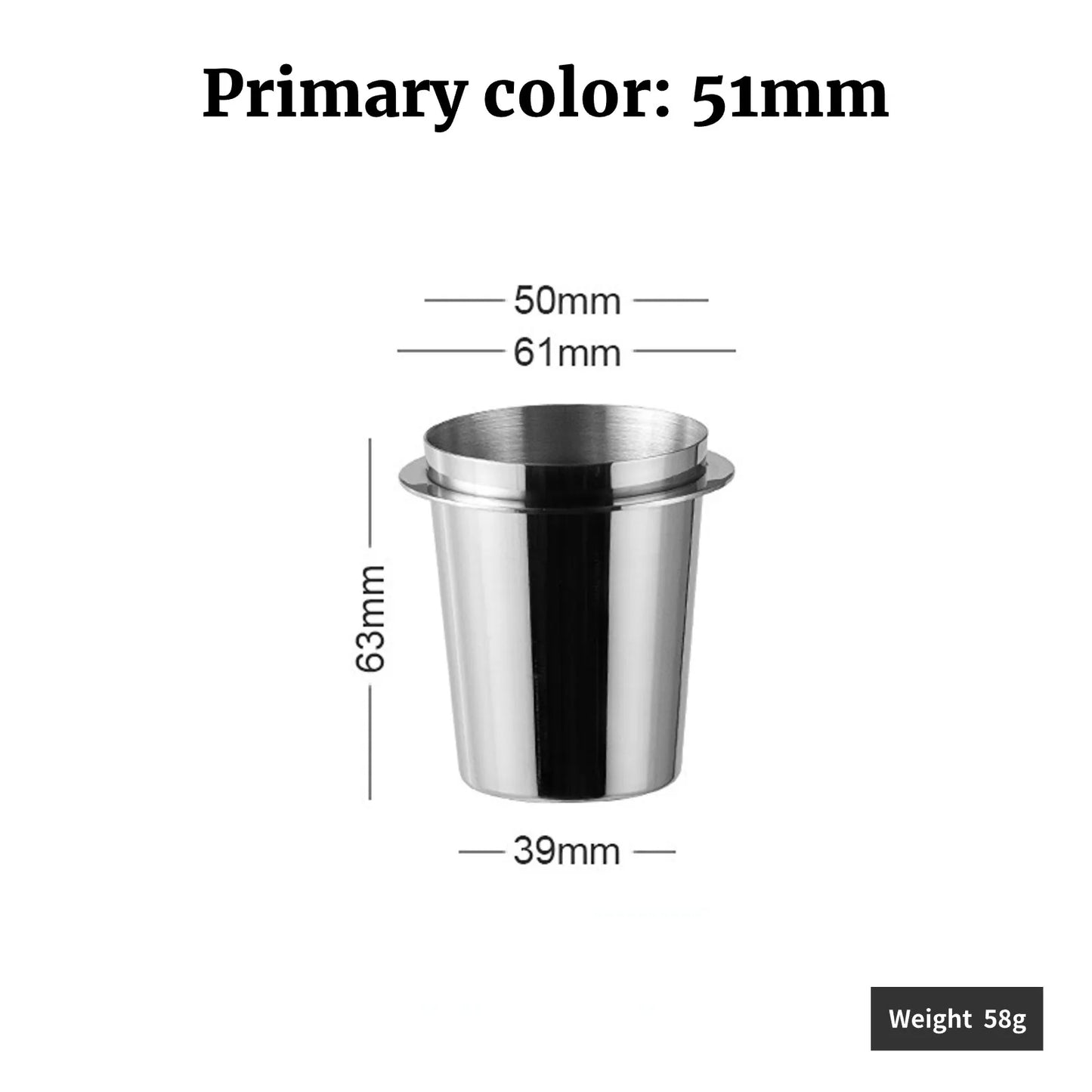 Coffee Dosing Cup Sniffing Mug for Espresso Machine Wear Resistant Stainless Steel Coffee Dosing Cup Drop Shipping 58/53/51mm