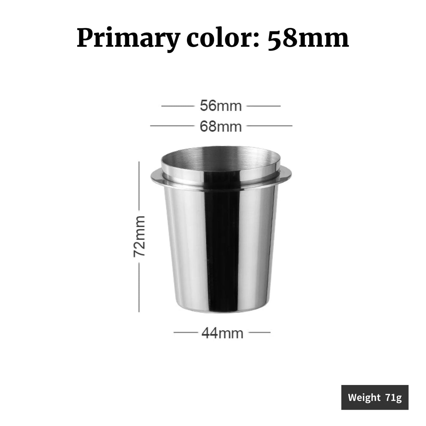 Coffee Dosing Cup Sniffing Mug for Espresso Machine Wear Resistant Stainless Steel Coffee Dosing Cup Drop Shipping 58/53/51mm