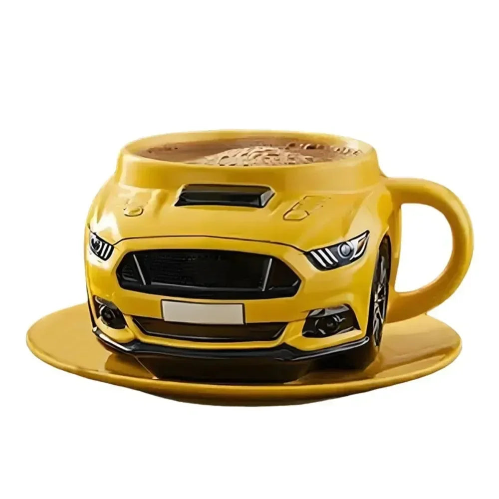 Creative Funny Beetle Shaped Coffee Mug Fashion Unique Handmade Beetle-Shaped Coffee Cup Novelty Car-Shaped Tea Cup for Car Fans
