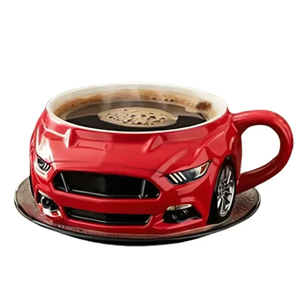 Creative Funny Beetle Shaped Coffee Mug Fashion Unique Handmade Beetle-Shaped Coffee Cup Novelty Car-Shaped Tea Cup for Car Fans