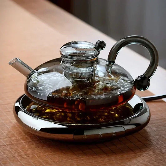 Flower tea pot set boiled fruit tea set heat-resistant glass