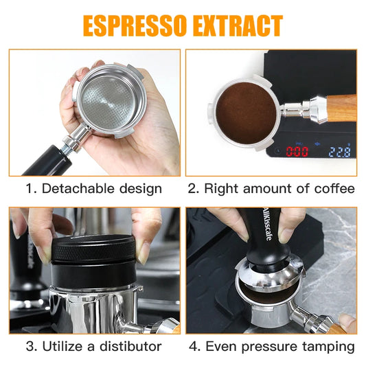 Coffee Bottomless Portafilter 51mm For Homix H11 Oster Cecotec Hibrew Replacement Filter Basket Espresso Machine Accessories