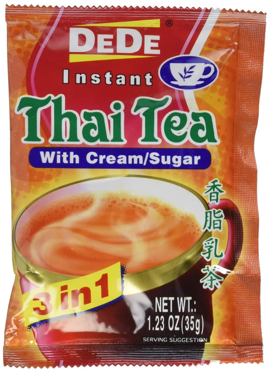 DeDe instant Thai tea mix with cream and sugar 3 in 1 packet 1.23 oz by Savies