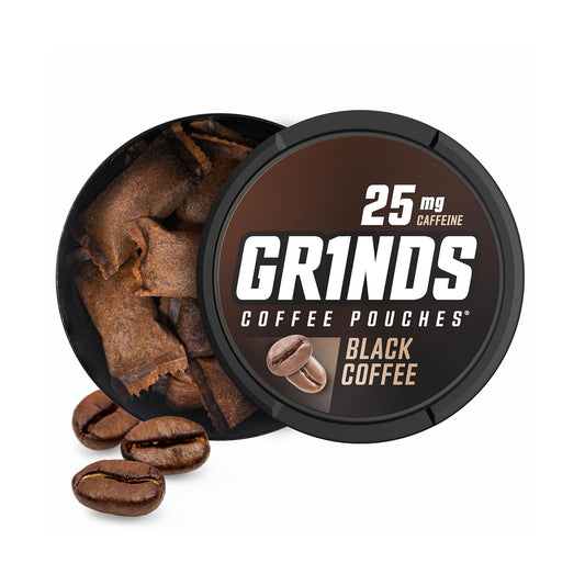 Savies Grinds Black Coffee Pouches with 25mg caffeine healthy alternative to chewing tobacco