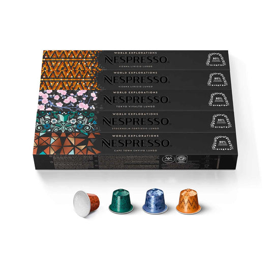 Savies best variety pack for nespresso original line with assorted coffee capsules in colorful designs
