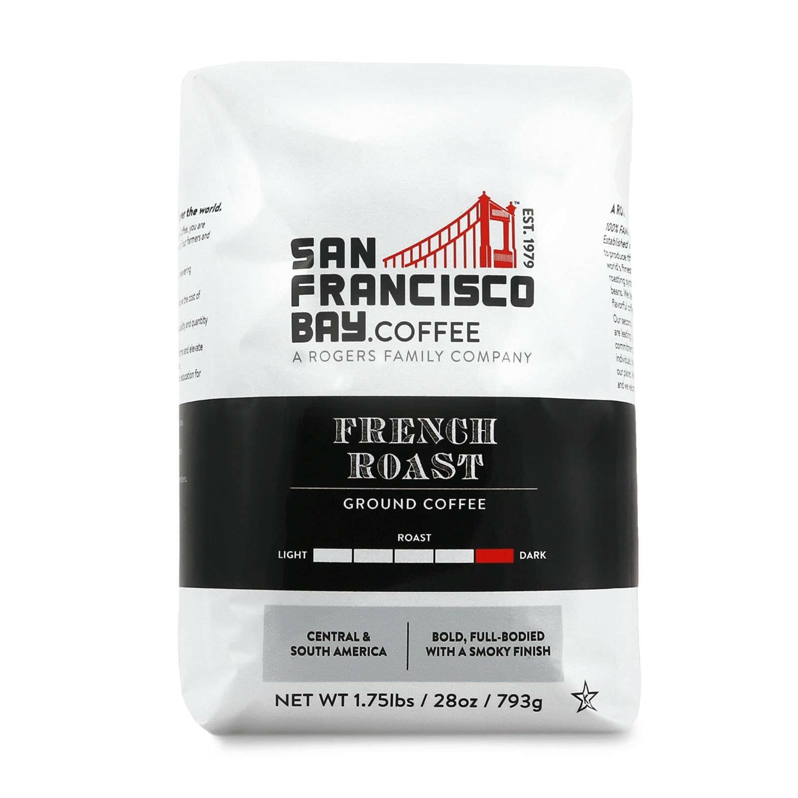 Savies premium coffee gift bundle featuring San Francisco Bay French Roast ground coffee bag